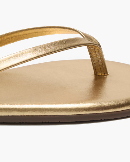 Lily Metallics Leather Flip Flops in Blink - TKEES