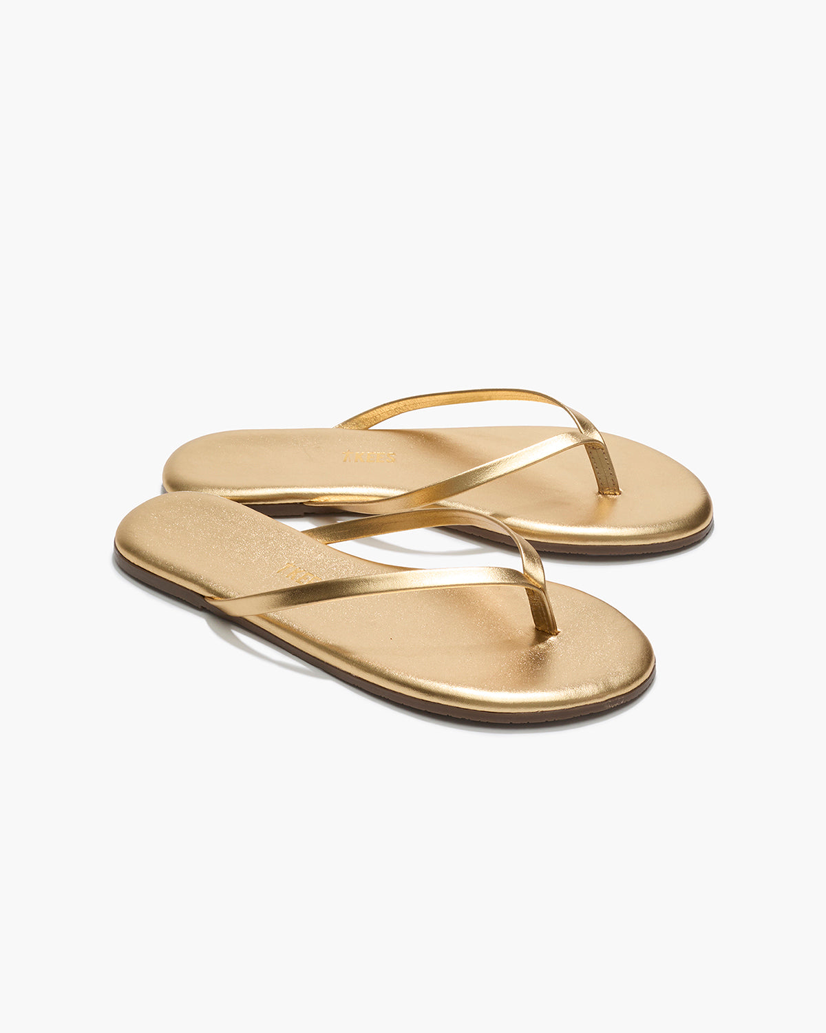 Lily Metallics Leather Flip Flops in Blink - TKEES