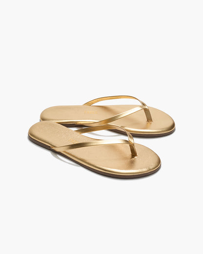 Lily Metallics Leather Flip Flops in Blink - TKEES