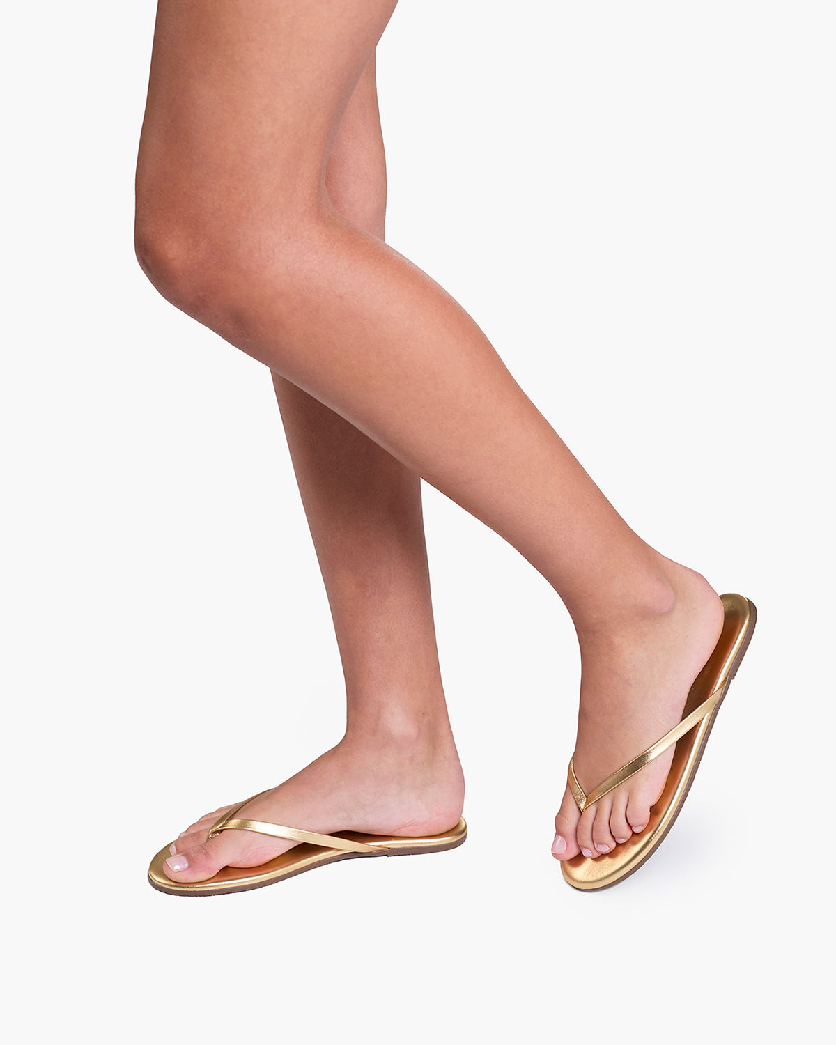 Lily Metallics Leather Flip Flops in Blink - TKEES