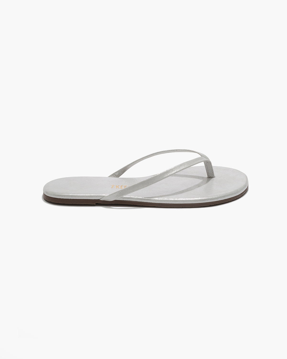 Lily Glitters Leather Flip Flops in Gleam - TKEES