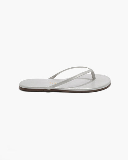 Lily Glitters Leather Flip Flops in Gleam - TKEES