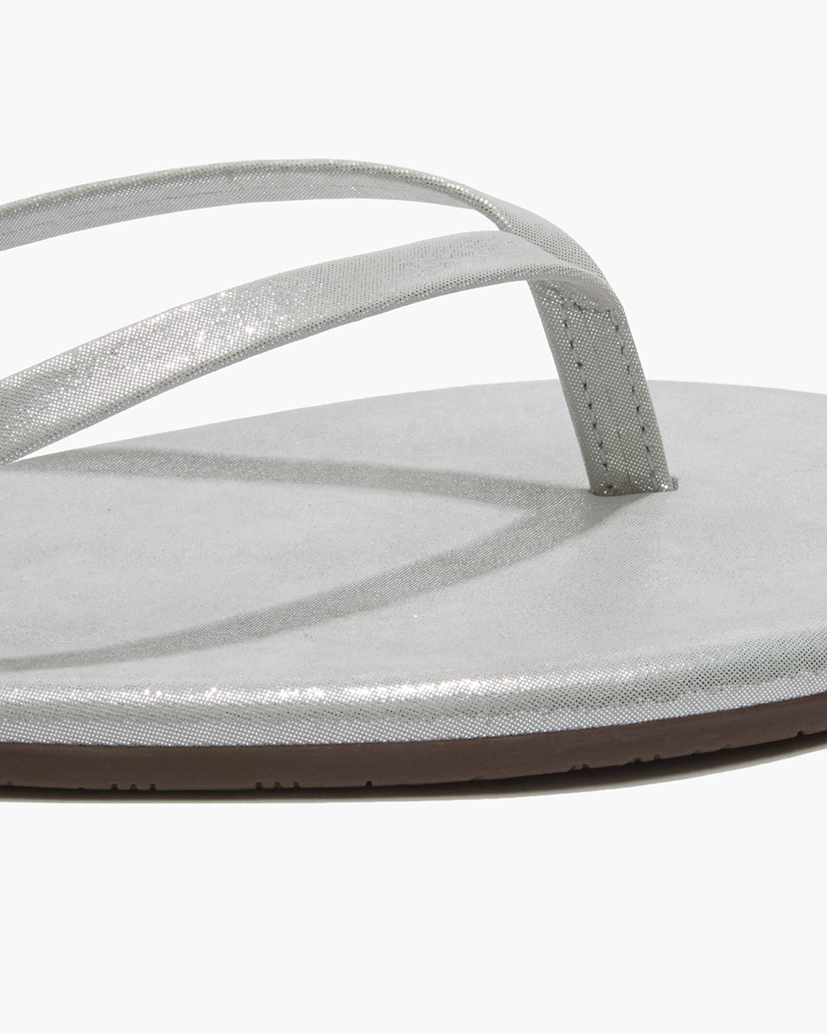 Lily Glitters Leather Flip Flops in Gleam - TKEES