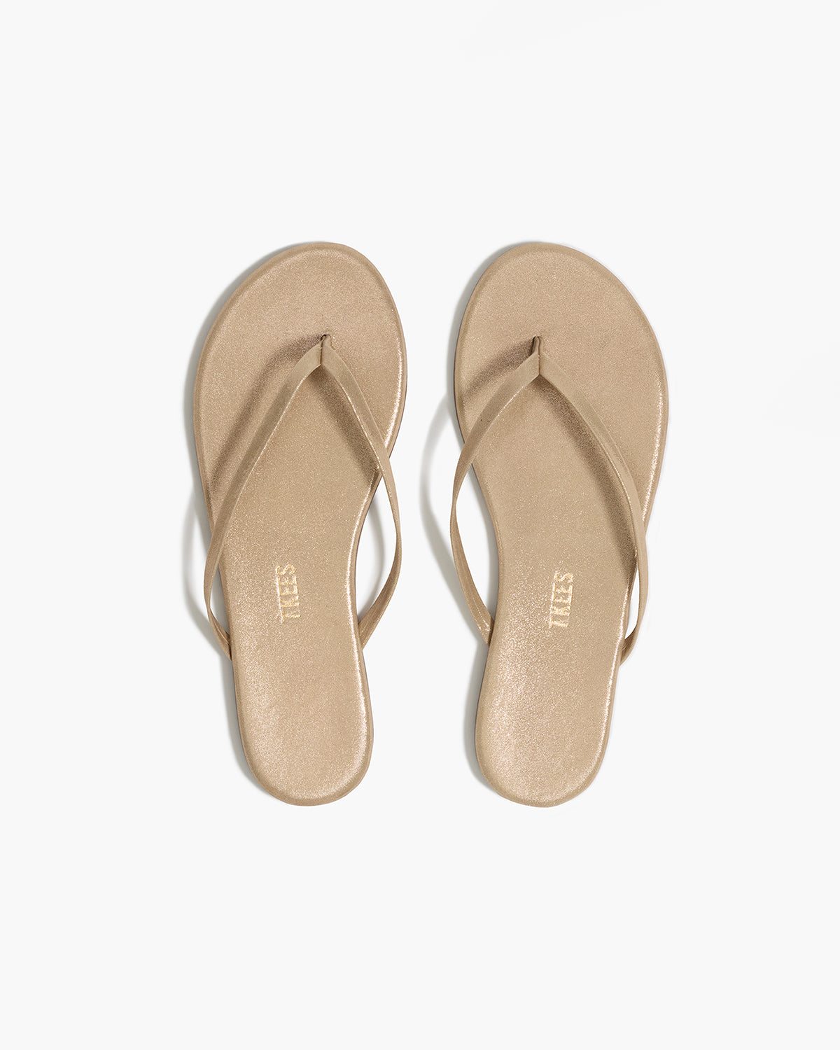 Lily Glitters Leather Flip Flops in Pink Pearl - TKEES