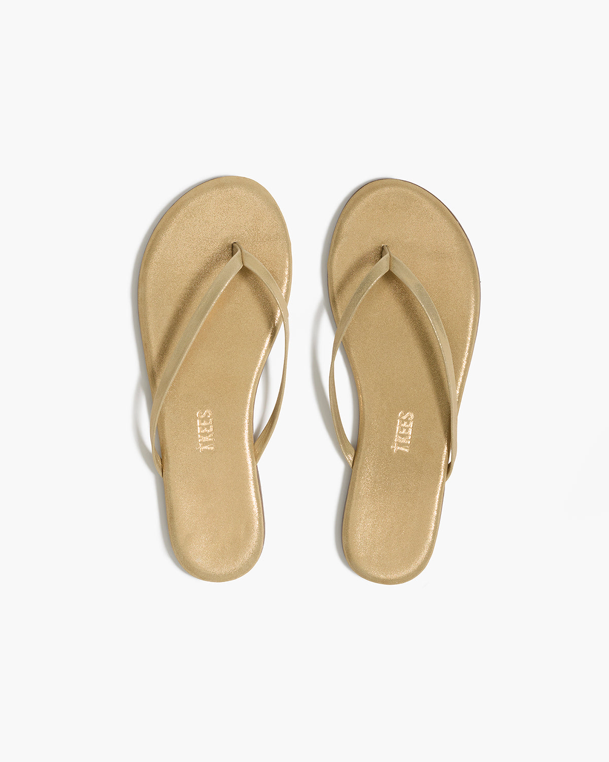 Lily Glitters Leather Flip Flops in Sandbeam - TKEES