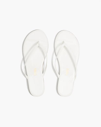 Lily Glosses Leather Flip Flops in White Lotus - TKEES