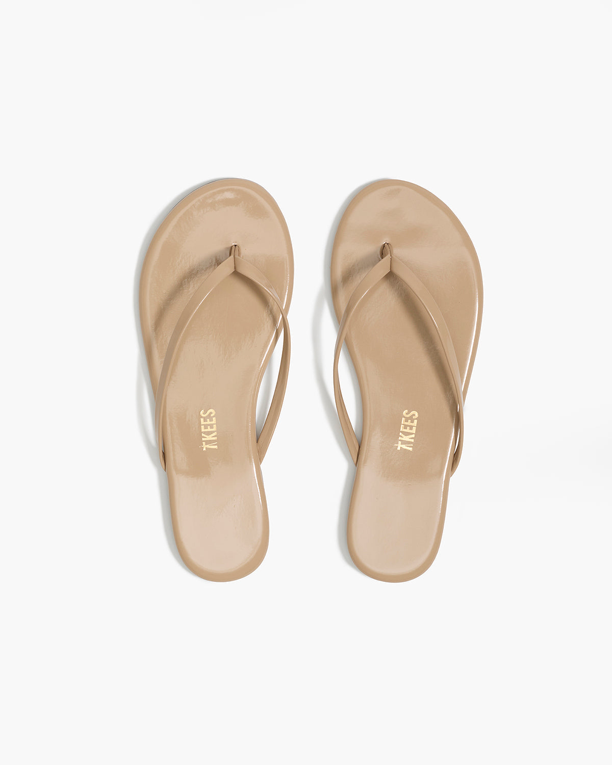 Lily Glosses Leather Flip Flops in Sunkissed - TKEES