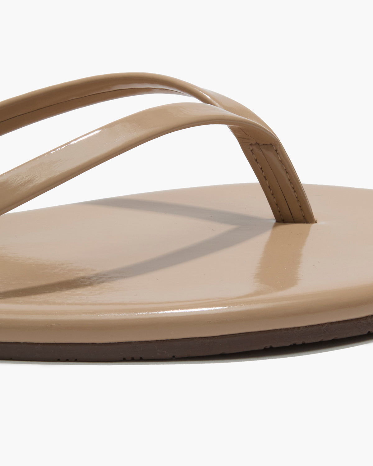 Lily Glosses Leather Flip Flops in Sunkissed - TKEES