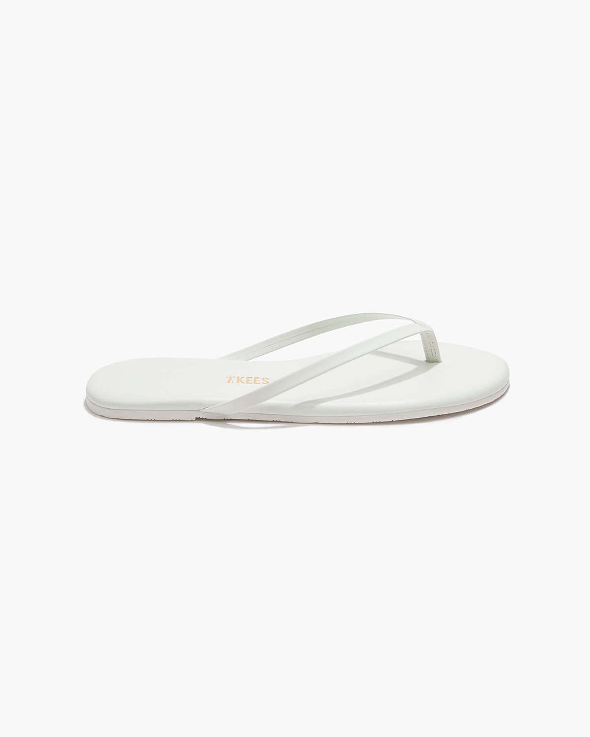 Lily Pigments Leather Flip Flops in White - TKEES