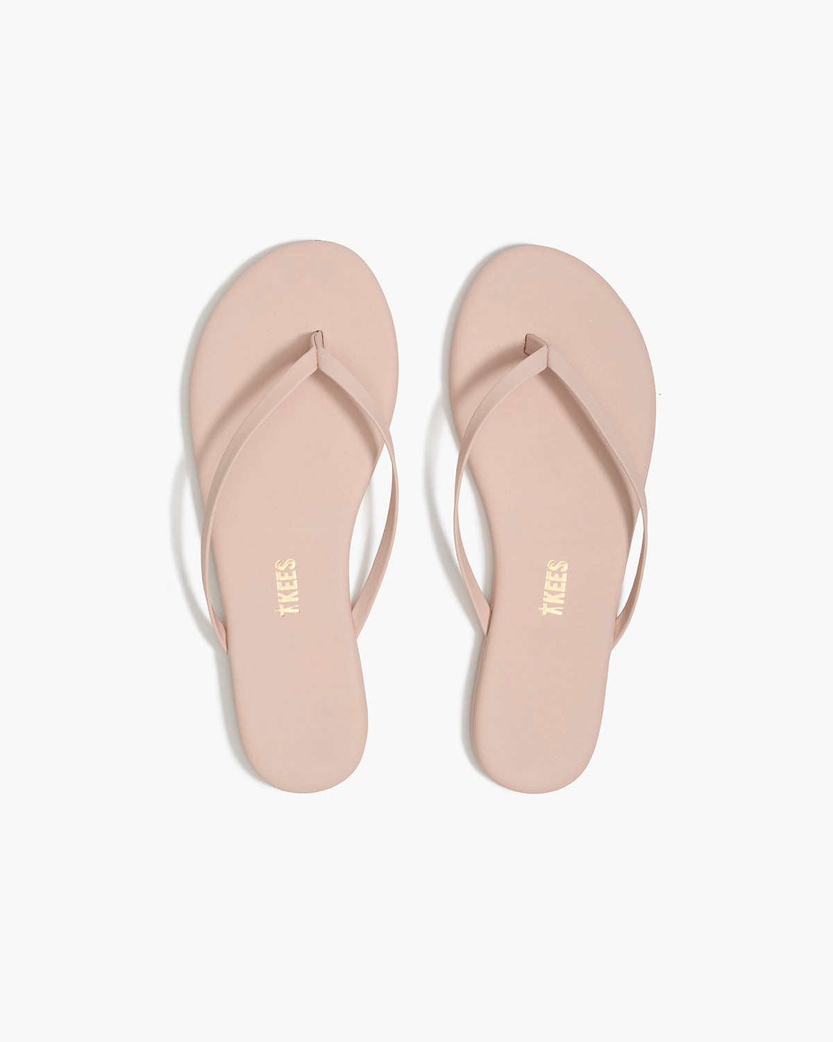 Lily Pigments Leather Flip Flops in Soft Pink - TKEES