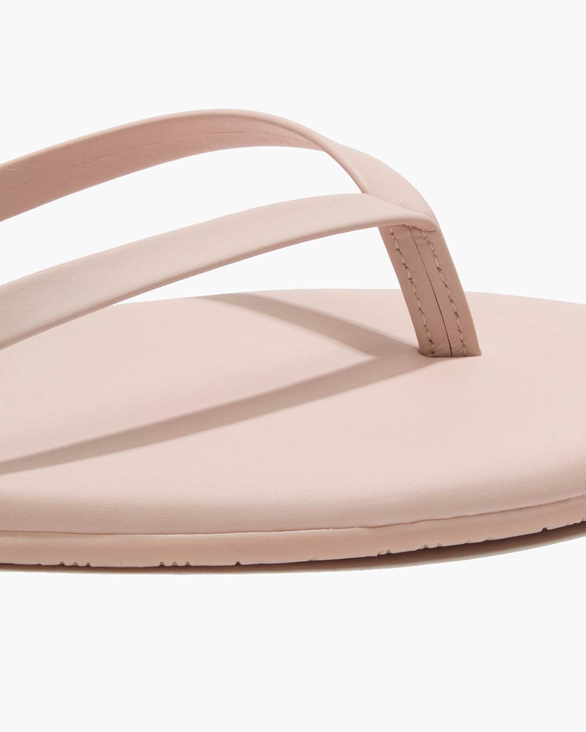 Lily Pigments Leather Flip Flops in Soft Pink - TKEES
