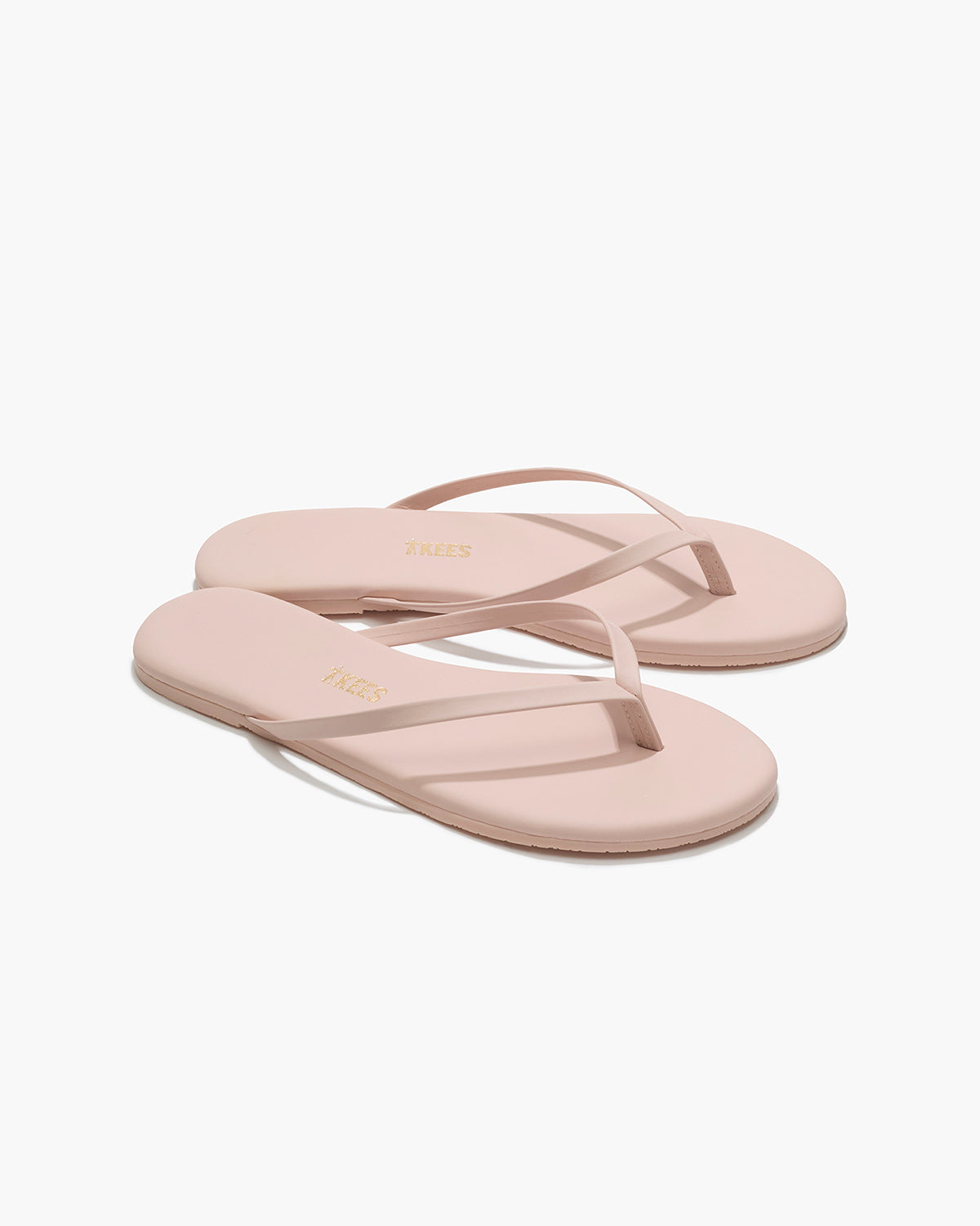 Lily Pigments Leather Flip Flops in Soft Pink - TKEES