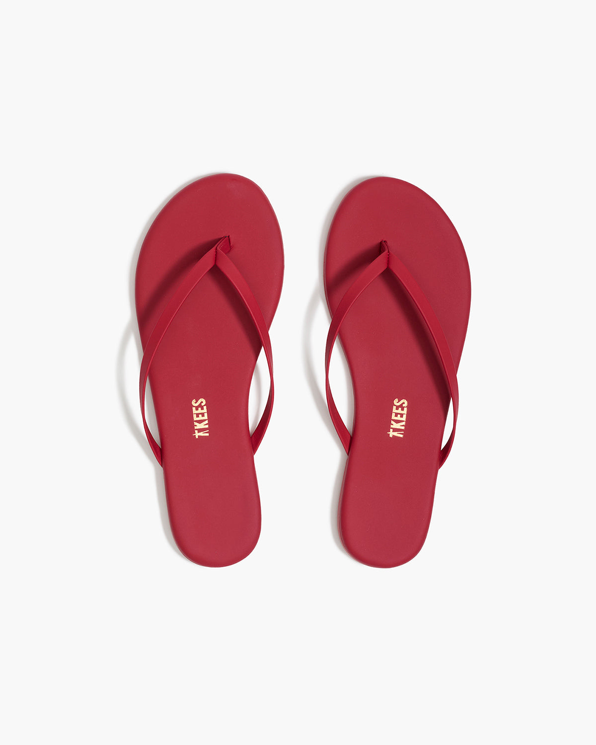 Lily Pigments Leather Flip Flops in Red - TKEES
