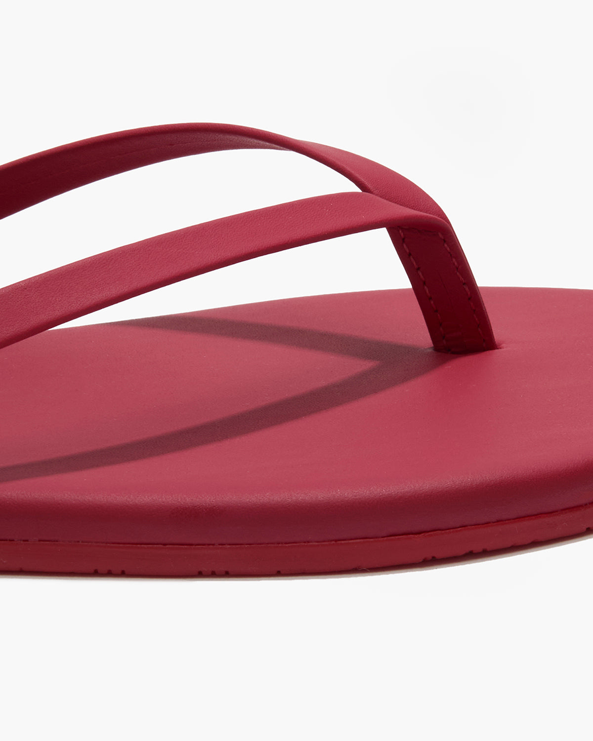 Lily Pigments Leather Flip Flops in Red - TKEES