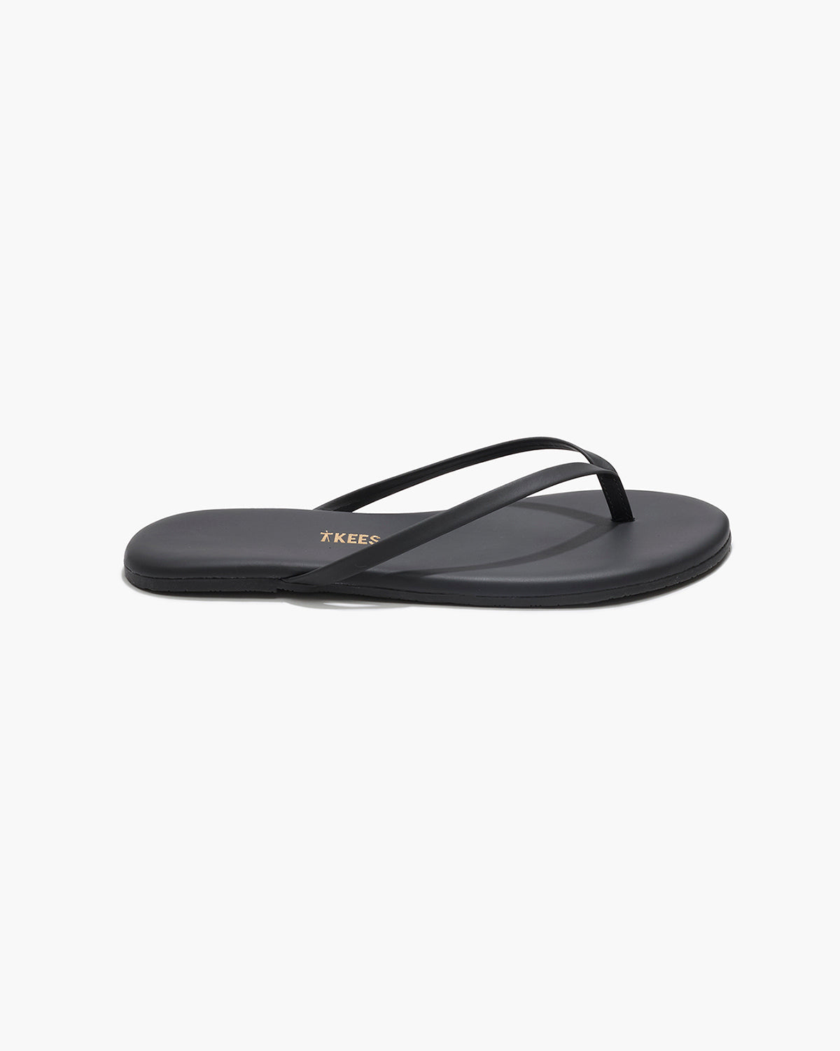 Lily Pigments Leather Flip Flops in Washed Black - TKEES