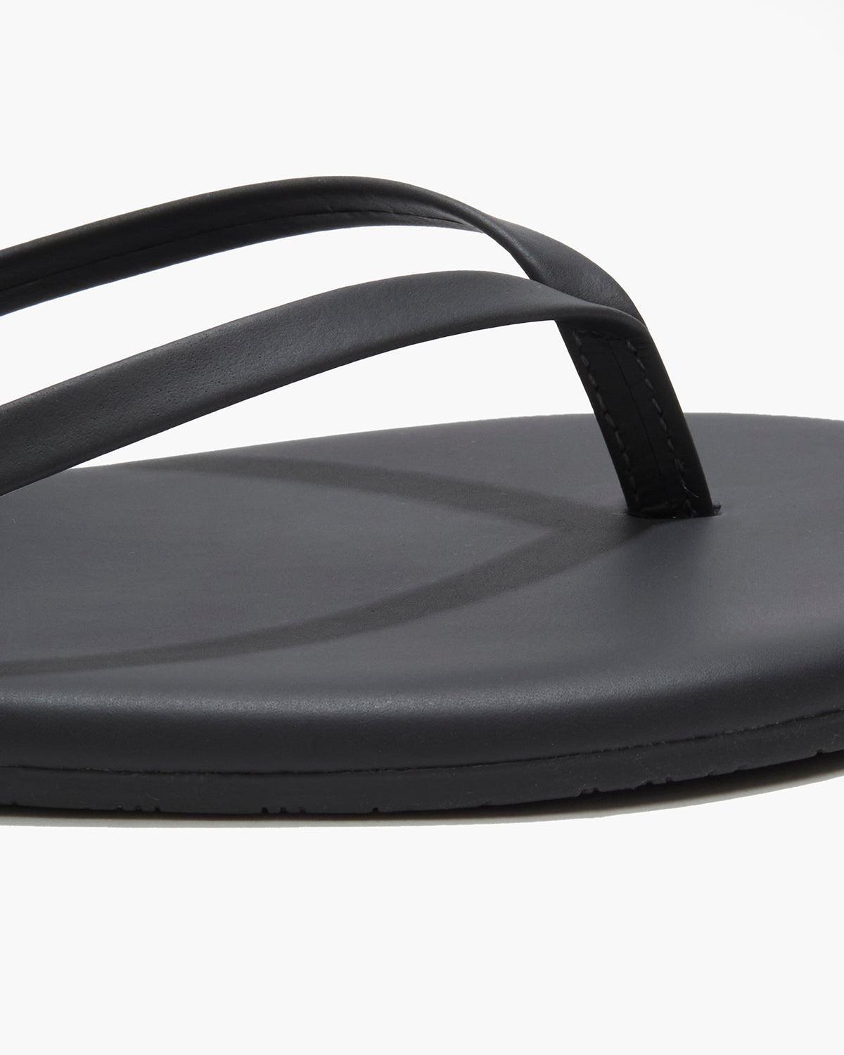 Lily Pigments Leather Flip Flops in Washed Black - TKEES