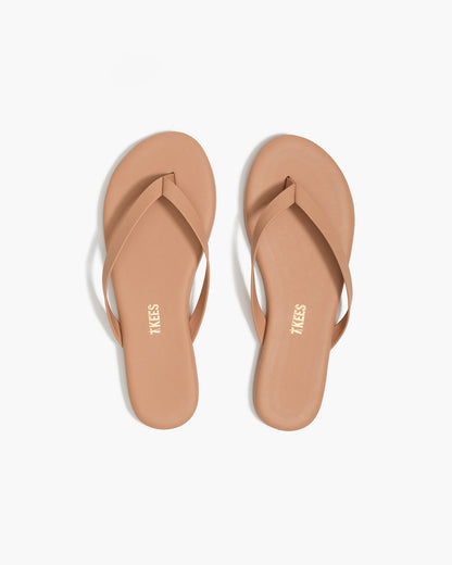 Boyfriend Leather Flip Flops in Pout - TKEES