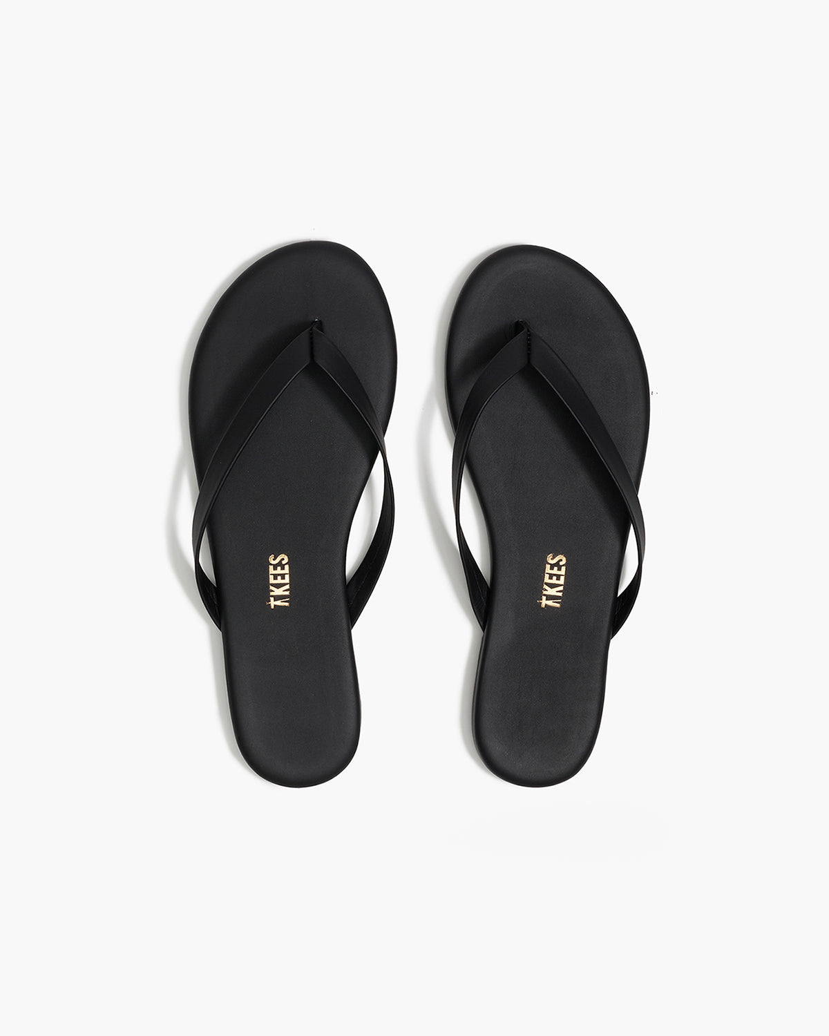 Boyfriend Leather Flip Flops in Black - TKEES