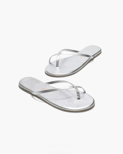 Riley Metallics Leather Sandals in Fairylust - TKEES