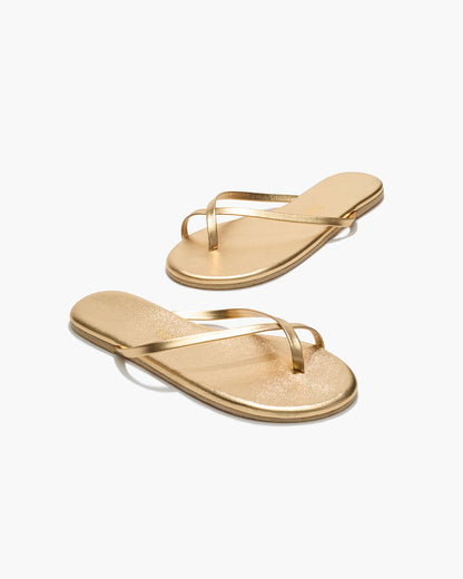 Riley Metallics Leather Sandals in Blink - TKEES
