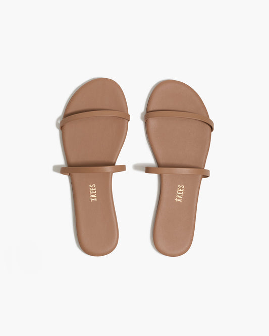 Gemma Leather Sandals in Beach Bum - TKEES