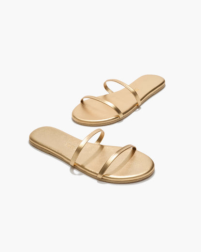 Gemma Metallics Leather Sandals in Blink - TKEES