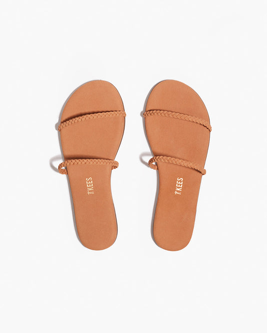 Gemma Braid Leather Sandals in Pout - TKEES