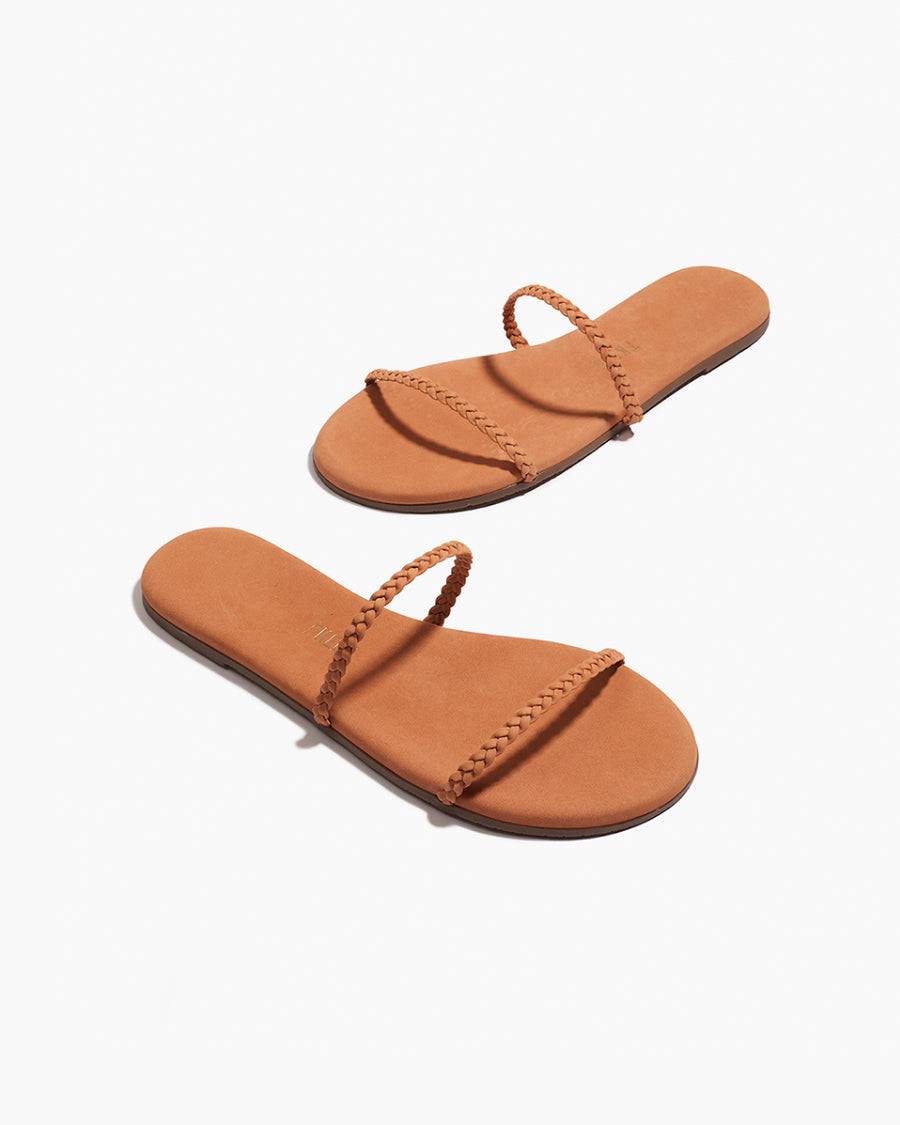 Gemma Braid Leather Sandals in Pout - TKEES