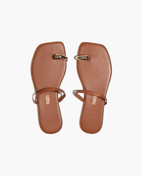 Colette Leather Sandals in Au Naturale - TKEES