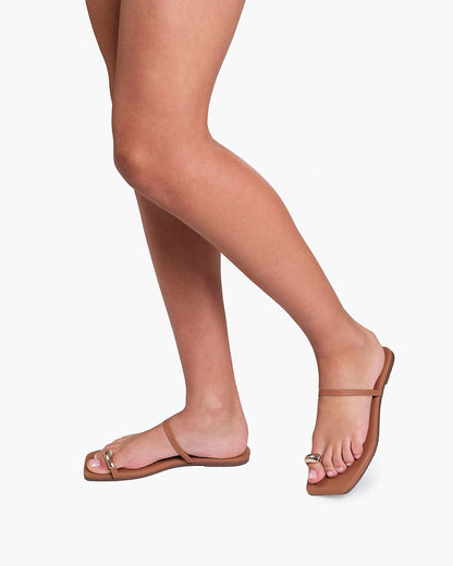 Colette Leather Sandals in Au Naturale - TKEES