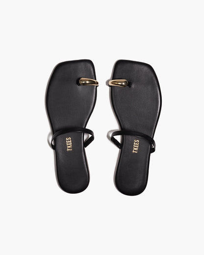 Colette Leather Sandals in Sable - TKEES
