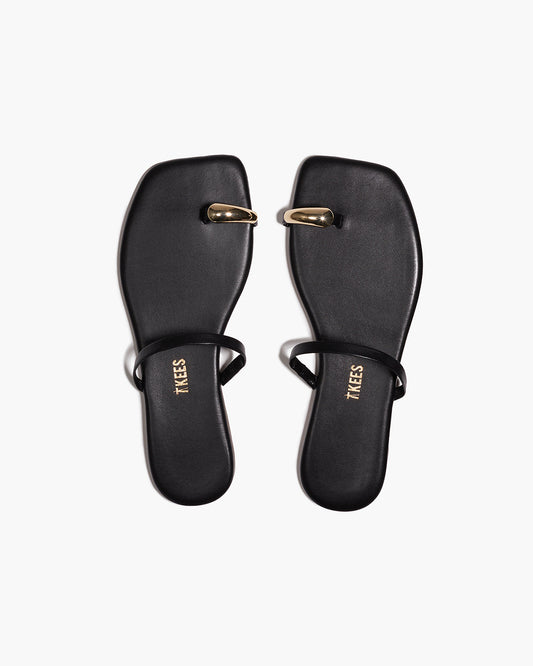 Colette Leather Sandals in Sable - TKEES