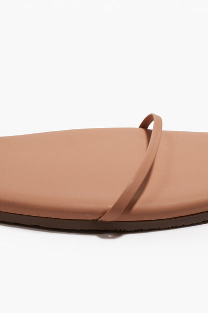 Square Toe Twiggy Leather Sandals in Nude Beach - TKEES