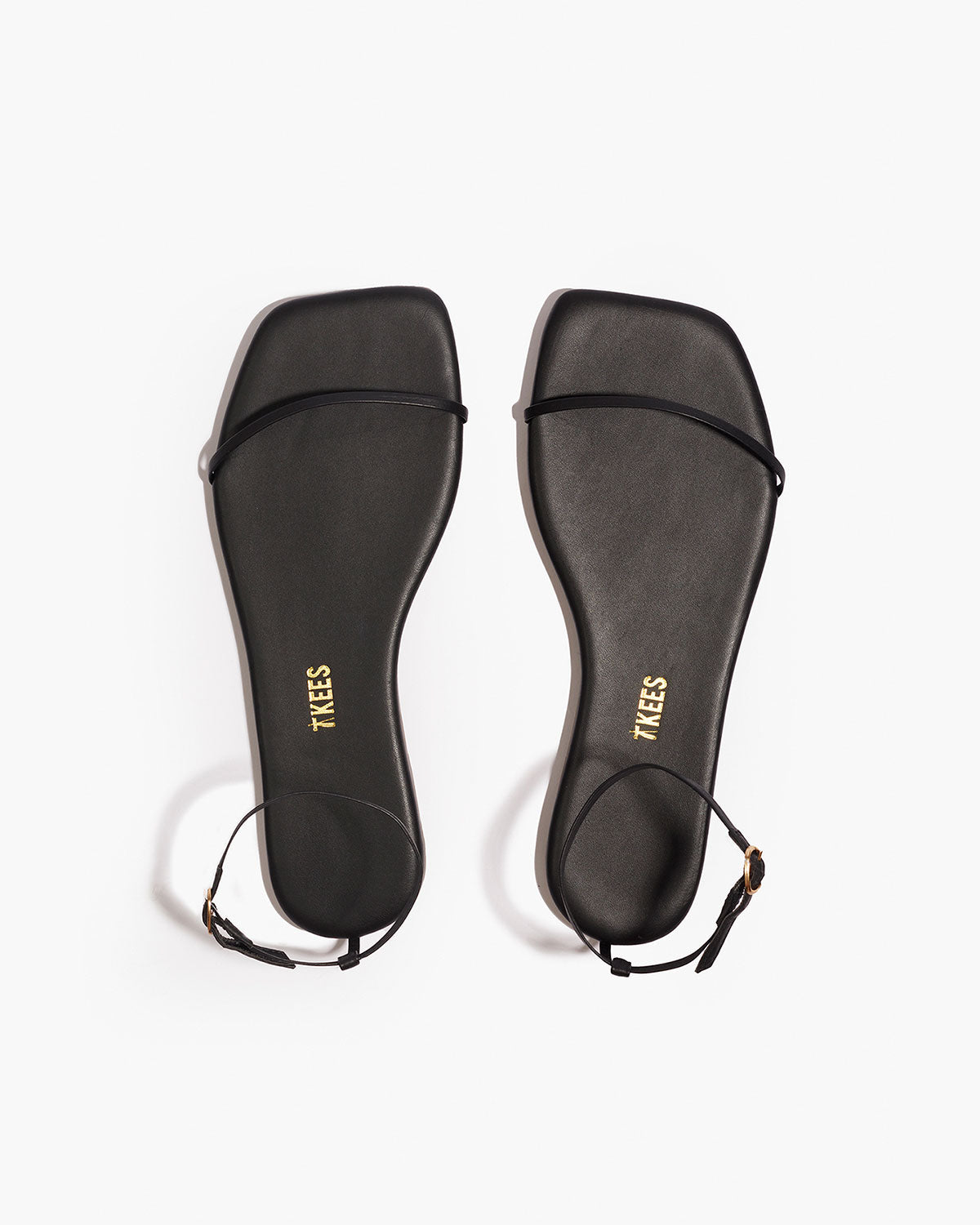 Square Toe Twiggy Leather Sandals in Sable - TKEES