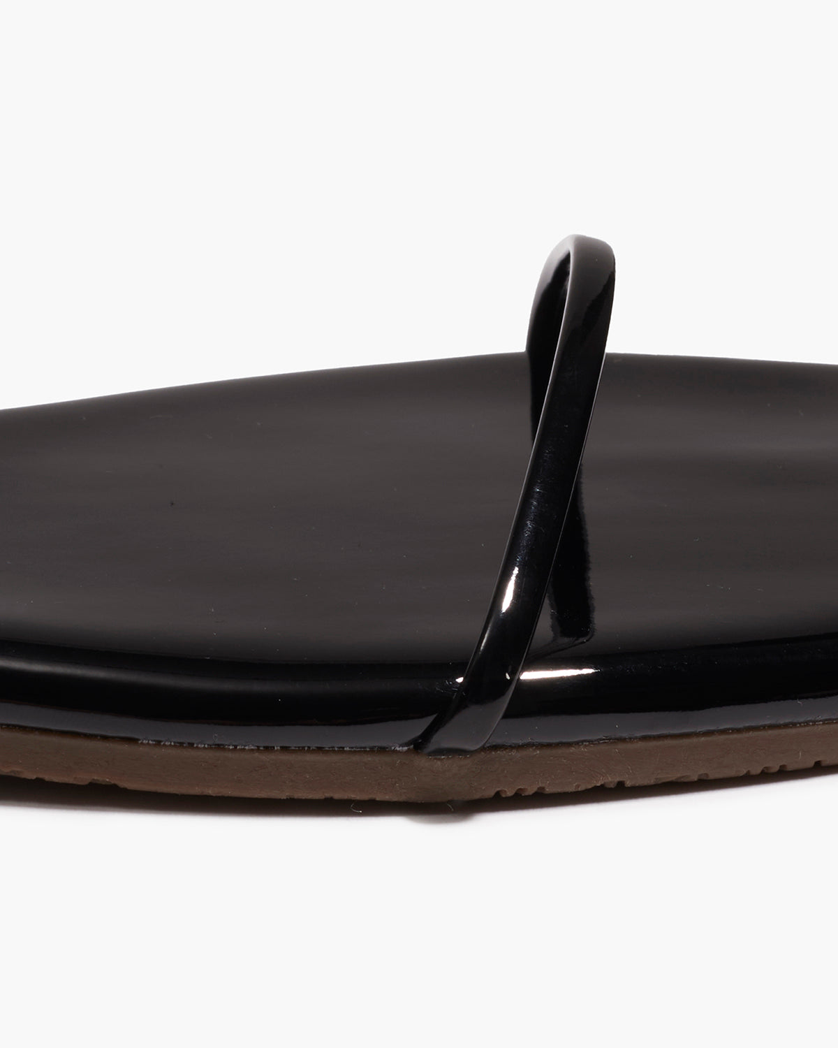 Square Toe Twiggy Leather Sandals in Licorice - TKEES