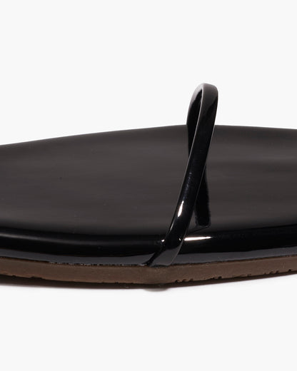 Square Toe Twiggy Leather Sandals in Licorice - TKEES