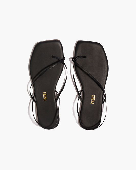 Square Toe Millie Leather Sandals in Sable - TKEES