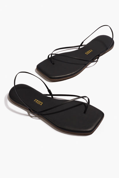 Square Toe Millie Leather Sandals in Sable - TKEES