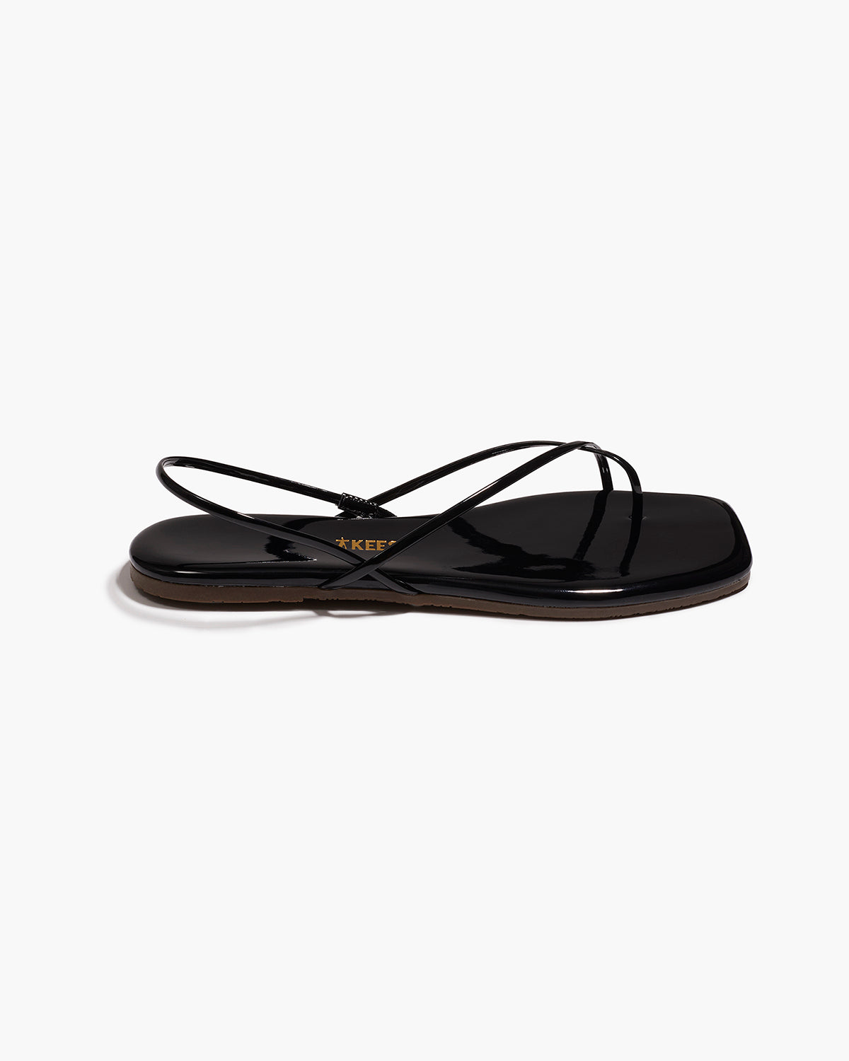 Square Toe Millie Leather Sandals in Licorice - TKEES