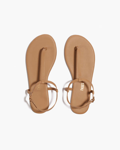 Mariana Leather Sandals in Cocobutter - TKEES