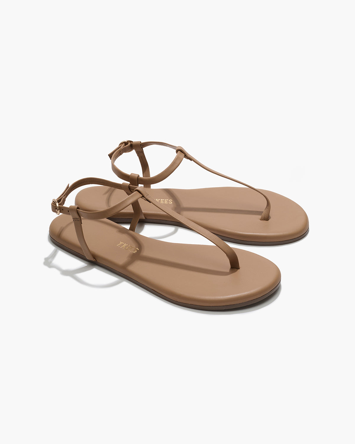 Mariana Leather Sandals in Cocobutter - TKEES