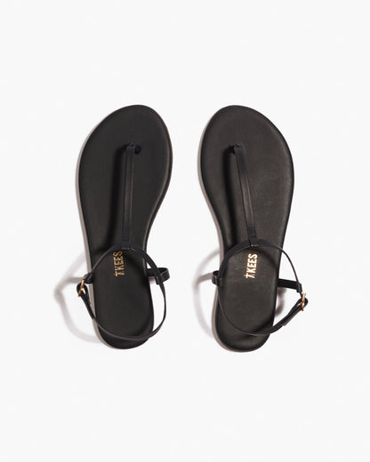 Mariana Leather Sandals in Black - TKEES