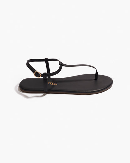 Mariana Leather Sandals in Black - TKEES