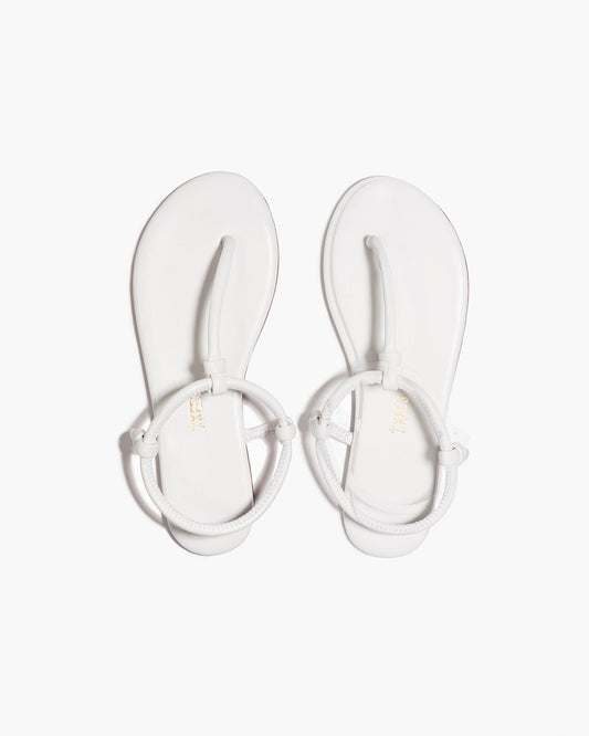 Tubular Mariana Leather Sandals in White - TKEES