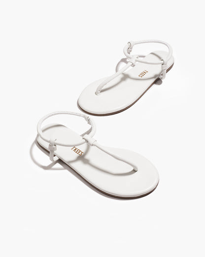 Tubular Mariana Leather Sandals in White - TKEES