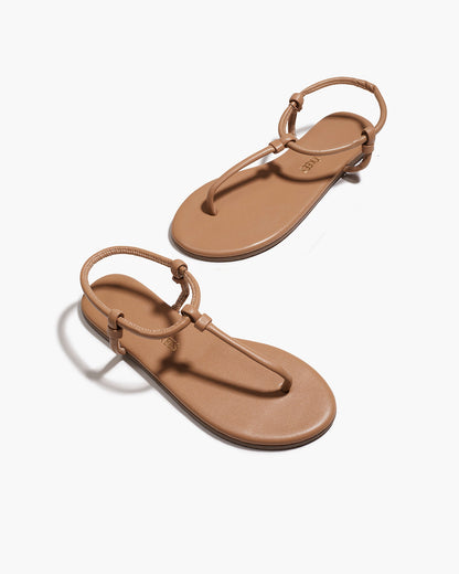 Tubular Mariana Leather Sandals in Cocobutter - TKEES