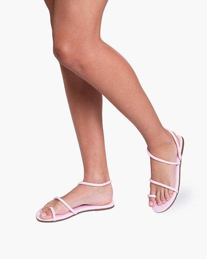 Tubular Mia Napa Leather Sandals in Powder Pink - TKEES