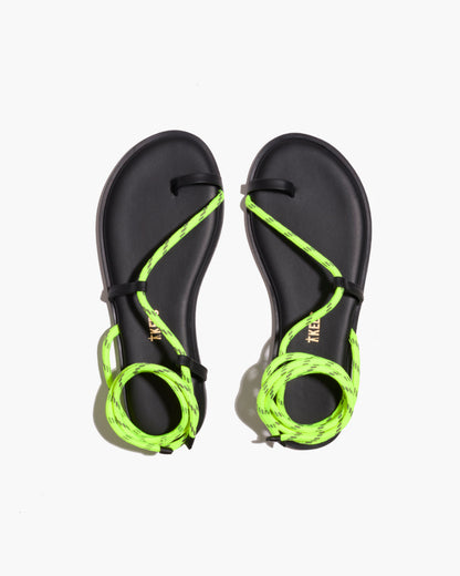 Phoenix Rope Sandals in Neon Yellow - TKEES