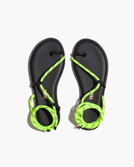 Phoenix Rope Sandals in Neon Yellow - TKEES