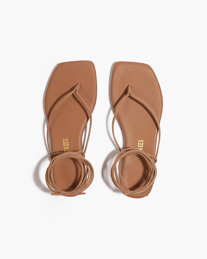 Square Toe Lilu Suede Sandals in Hazelton - TKEES